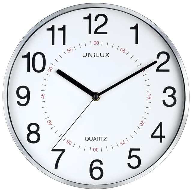 Unilux Wanduhr Aria mit Sekundenzeiger, modernes Ziffernblatt, 30.5 cm ⏰🕰️