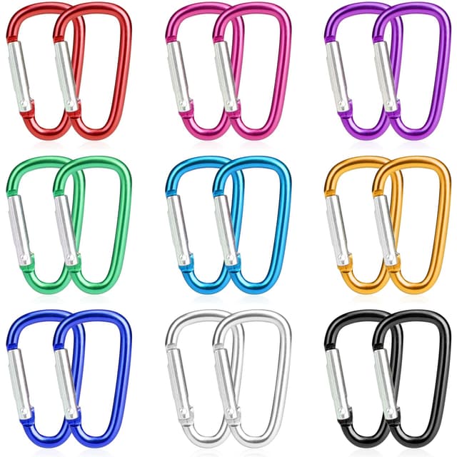🔑🌈 Karabiner Schlüsselanhänger Set - 18 Stück Multicolor Mini Karabiner
