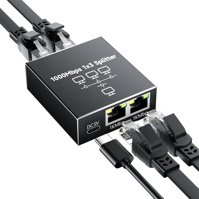 Glasfaser LAN Splitter 1 Auf 3 1000Mbps Ethernet Switch 🌐🔌