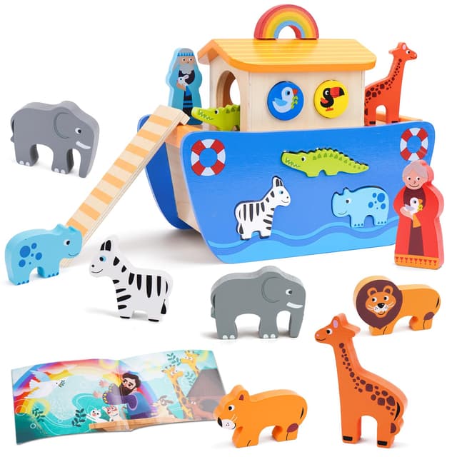 Arche Noah Holzspielzeug für Kinder | Montessori Spielzeug Set