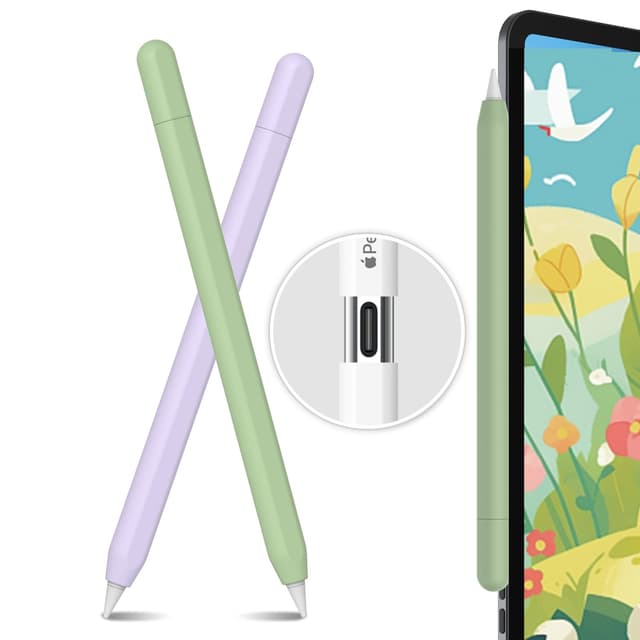 AHASTYLE Silikon Hülle für Apple Pencil USB-C - Lavendel & Avocado-Grün 🍏✏️