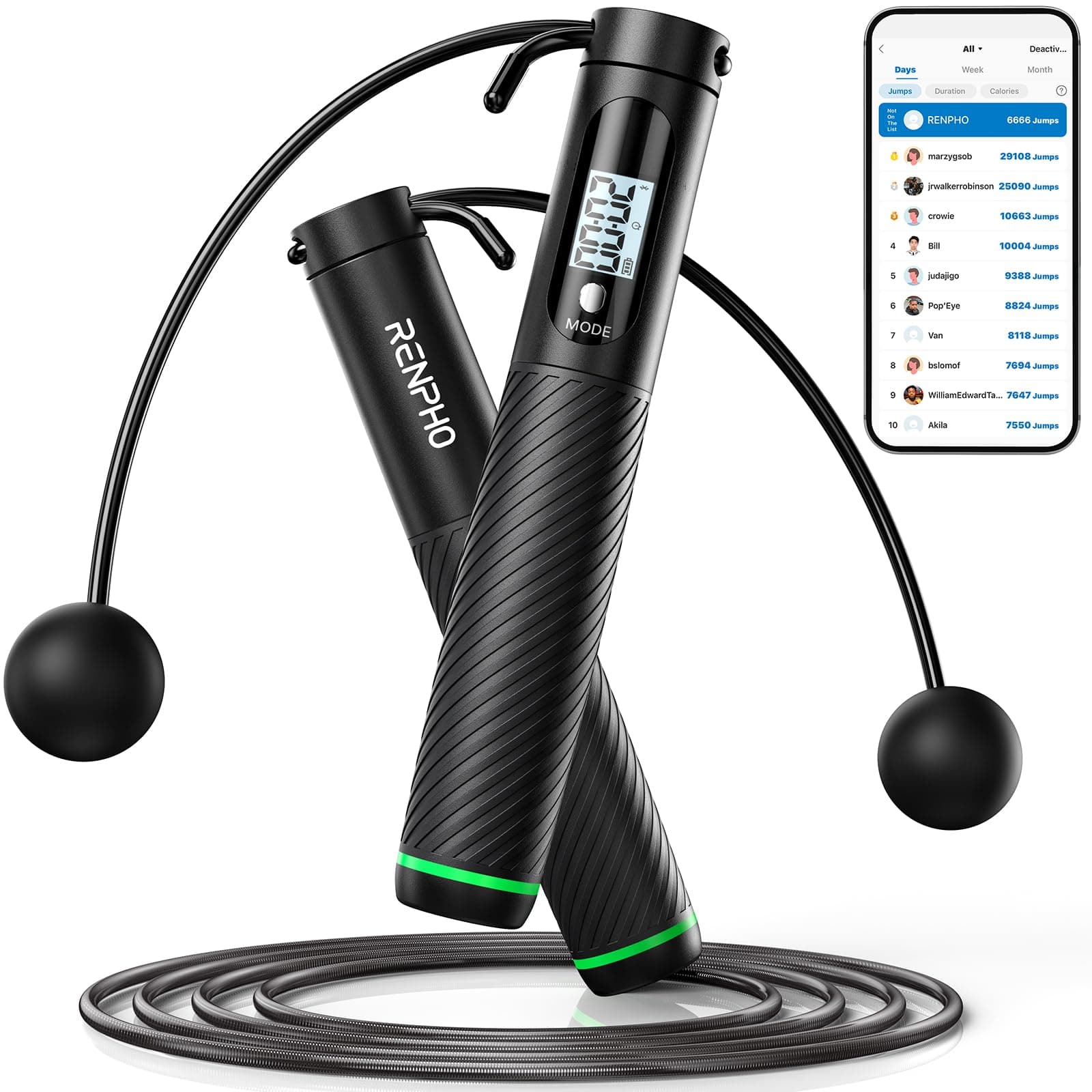 🏋️‍♂️ RENPHO Intelligentes Springseil mit Zähler - Fitness für die ganze Familie! 🏃‍♀️