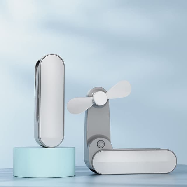 🌬️🌀 Rawrr Mini Ventilatoren USB - Handventilator Batteriebetrieben Tragbarer Ventilatoren Leise - Wiederaufladbar Lüfter klein Schreibtischventilator Faltbare Taschenventilator - Weiß