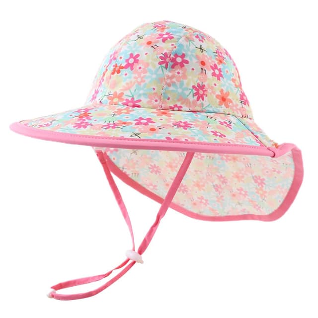 Pesaat Baby Sonnenhut Mädchen Mit UV-Schutz Sonnenmütze Baby Junge Mit Nackenschutz Sommermütze Kinder Babymütze Sommer(Dinosaurier-Königsblau)