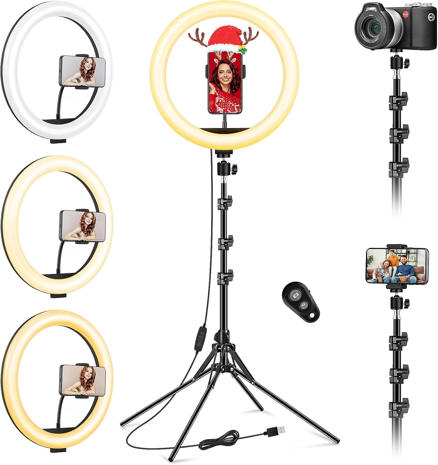 📸🔆 12 Zoll Ringlicht mit Stativ für Smartphone, 30,5 cm Ringleuchte für Fotografie
