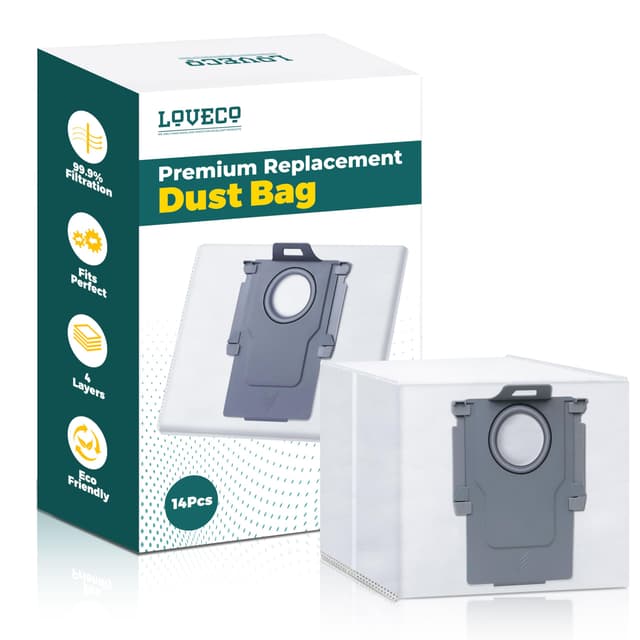🌟 LOVECO 14 Stück Staubbeutel Kompatibel für Roborock S8+/ S8 Pro Ultra/ S7 MaxV Ultra/ S7 Pro Ultra/ Q7+/ Q7 Max+/ Q8 Max+/ Q5 Pro+ Staubsauger 🌟