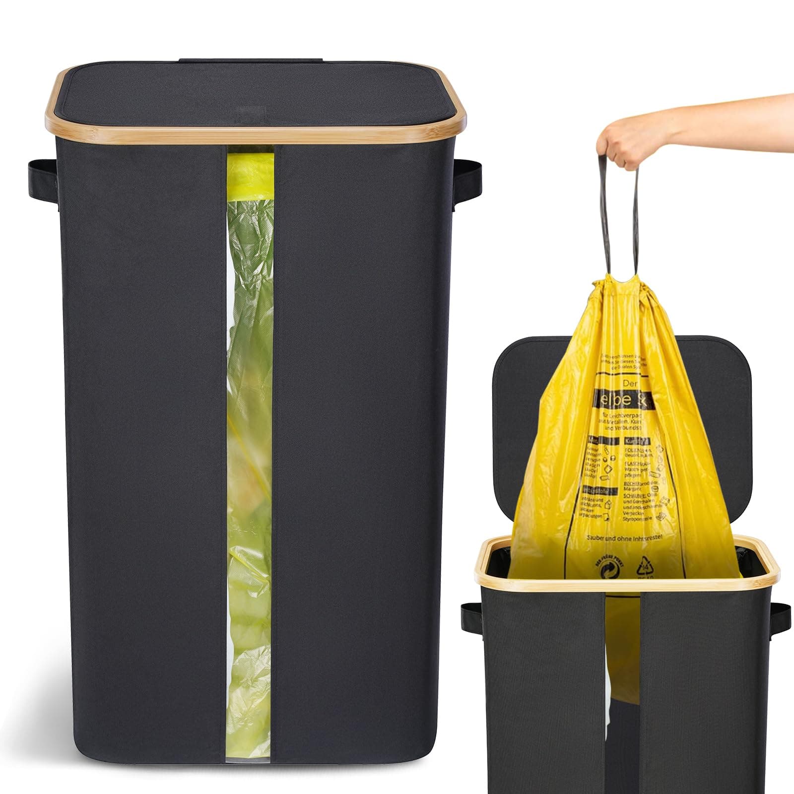 🗑️ Biigdan 100L Gelber Sack Ständer mit Deckel - Riesiger Stauraum und Stabiler Halt! 🌟