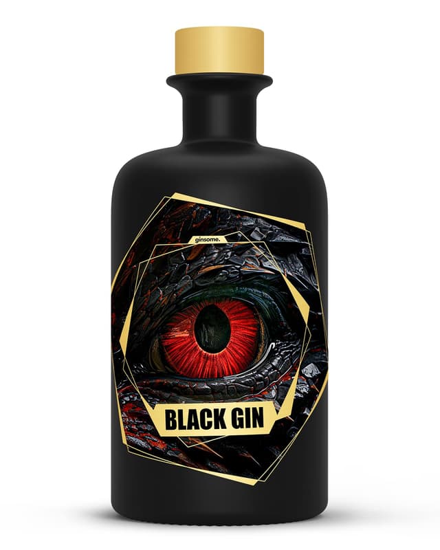 Ginsome Black Gin (Special Edition/Red) | Fruchtig & Mystisch | Hochwertiger Schwarzer Gin aus Deutschland | 42% Vol. (1 x 0.5 l)