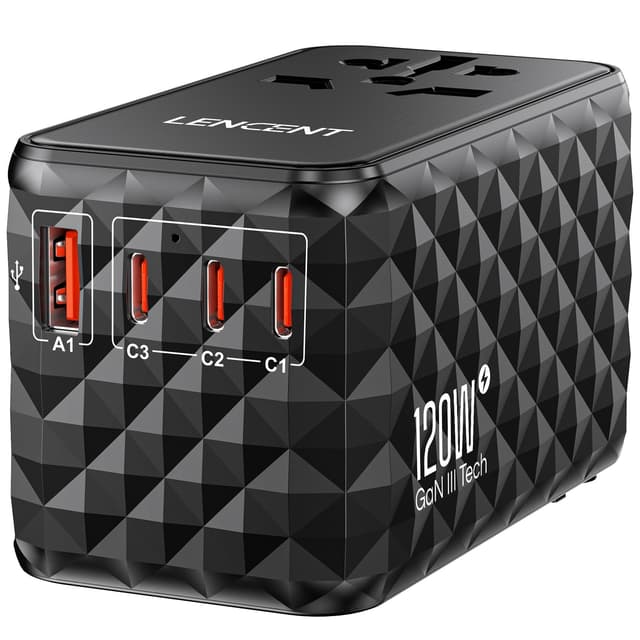 LENCENT Universal Reiseadapter 120W Schnellladung 🌍🔌