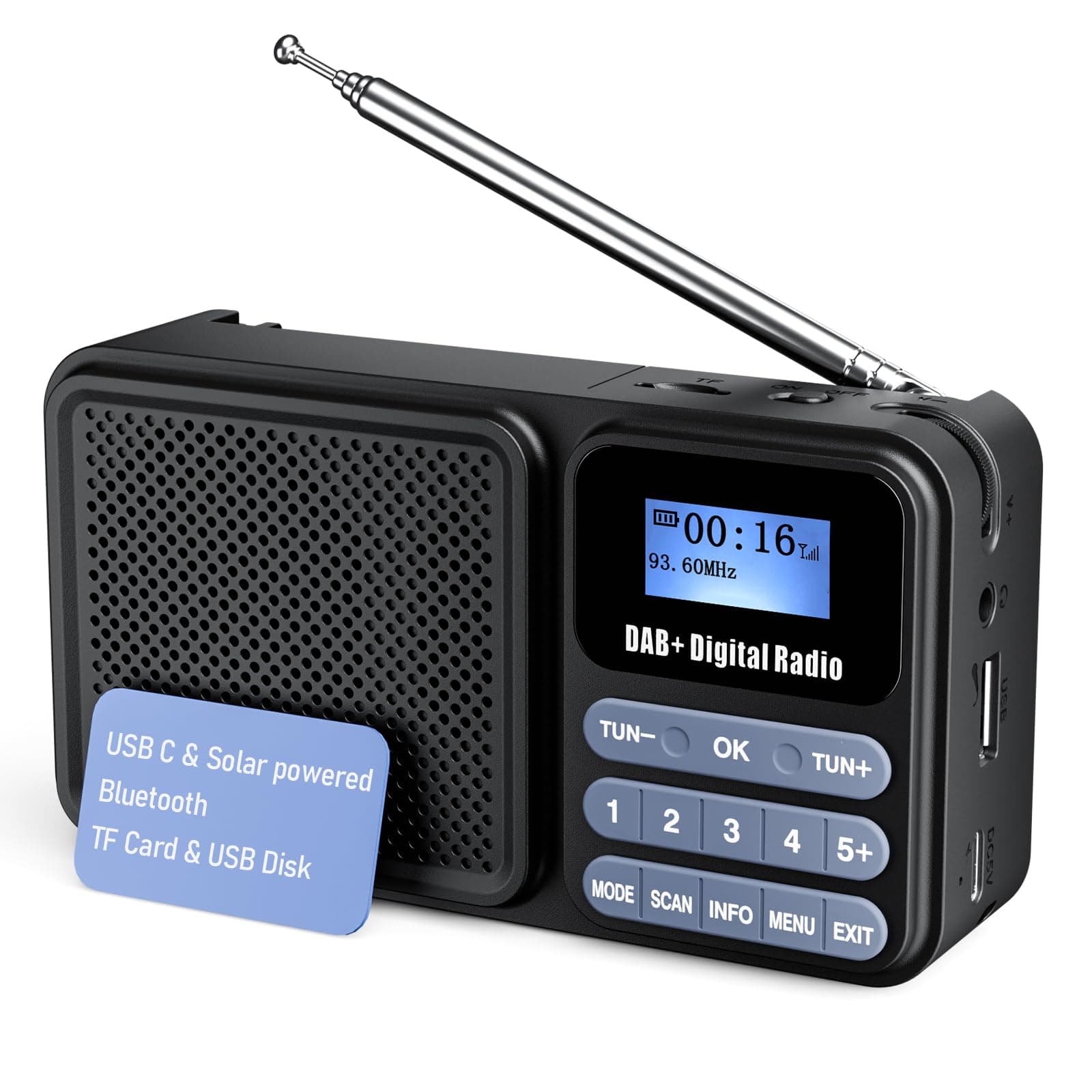📻 Gallypek Tragbares DAB Radio mit Bluetooth 5.0 - Küchenradio mit 80 Voreinstellungen
