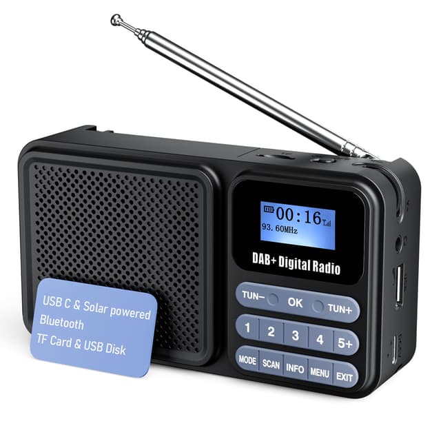 📻 Gallypek Tragbares DAB Radio mit Bluetooth 5.0 - Küchenradio mit 80 Voreinstellungen