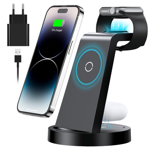 3-in-1 iPhone Ladestation Schnelles Kabelloses Ladegerät für Apple 📱⌚️🎧