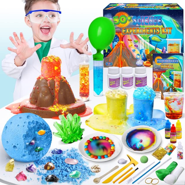 🔬🌋 UNGLINGA 50+ Wissenschaft Experimente Kit für Kinder - STEM Aktivitäten Spielzeug 🎁🧪