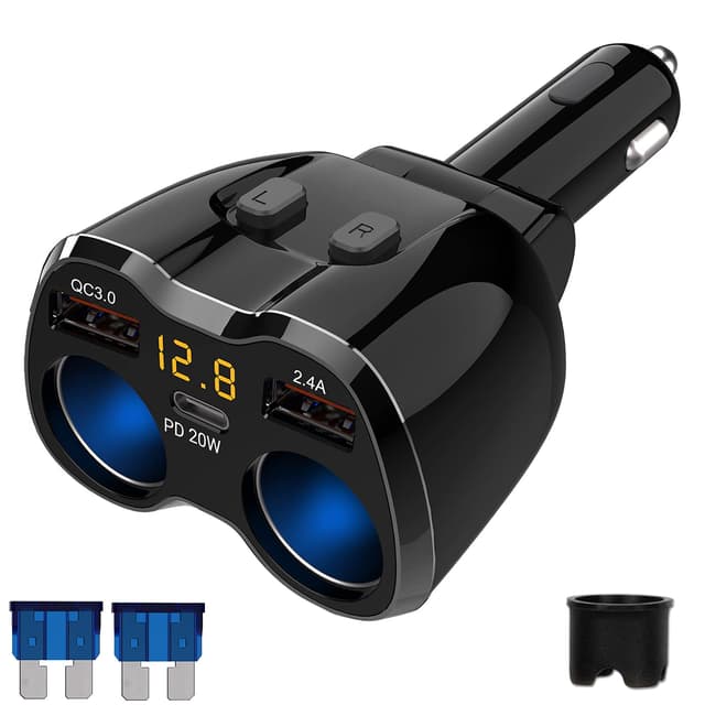 🚗🔌 PD 3.0 Zigarettenanzünder Adapter 150W Kfz 12V Verteiler USB C Auto Ladegerät