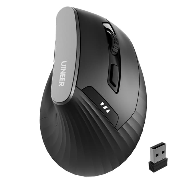 🖱️ Vertikale kabellose ergonomische Maus mit Akkuanzeige und 4-Stufen DPI