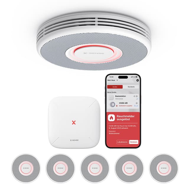 X-Sense Smarter Rauchmelder WLAN mit Sprachausgabe und 17 Standorten, Feuermelder, Rauchmelder vernetzt 🚨🔥