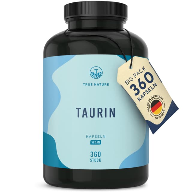 Taurin Kapseln - 2000mg Taurine Tagesdosis hochdosiert - 360 Kapseln: Big Pack - 6 Monatsvorrat