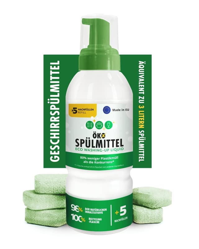 🌿🍽️ FixedNow Spülmittel 500ml + 5 Nachfüllbeutel 🧼🌿