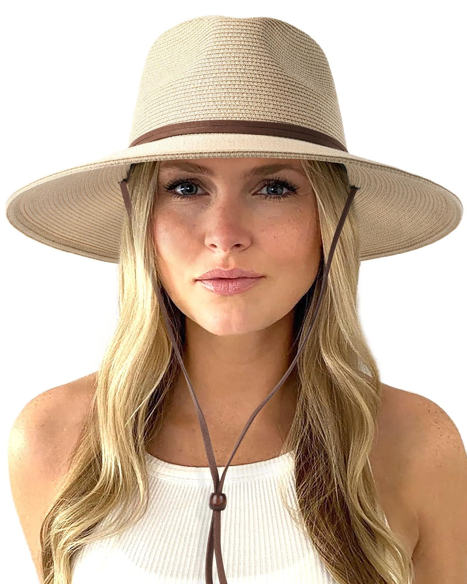 FURTALK Unisex Panamahut 🌞 Breite Krempe Sommerhut UV-Schutz Sonnenhut 👒