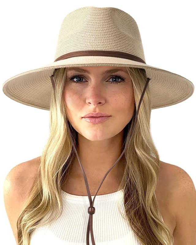 FURTALK Unisex Panamahut 🌞 Breite Krempe Sommerhut UV-Schutz Sonnenhut 👒