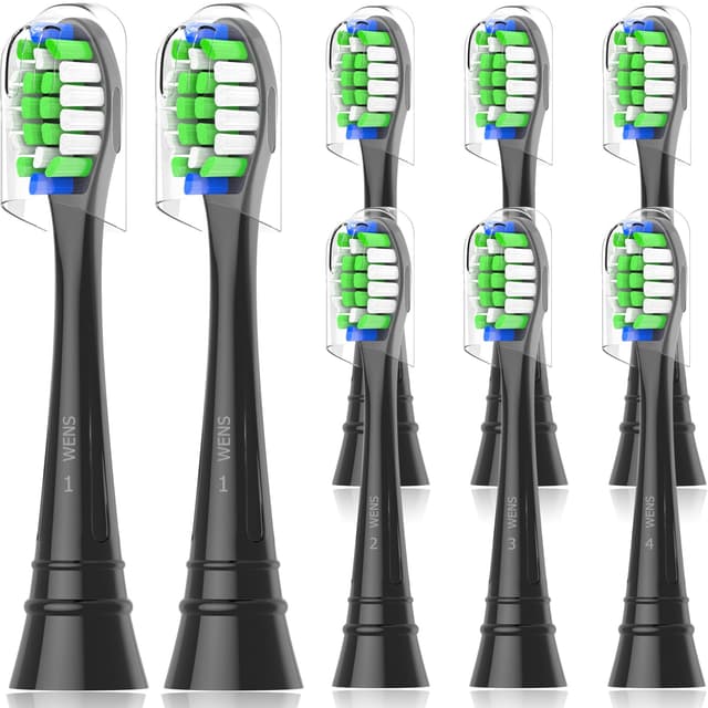 WENS Ersatzbürsten für Philips Sonicare Elektrische Zahnbürste 🦷 8er Pack Schwarz