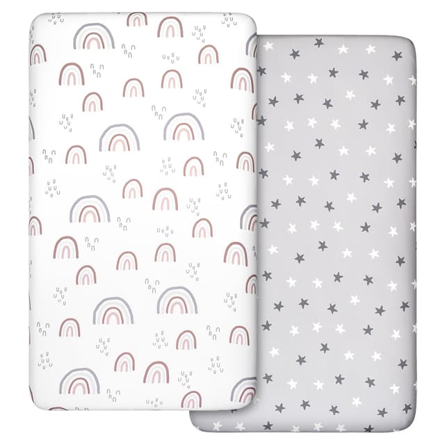 🌈 2 Stück Jersey Spannbetttuch für Kinderbett 120 x 60cm 🌟