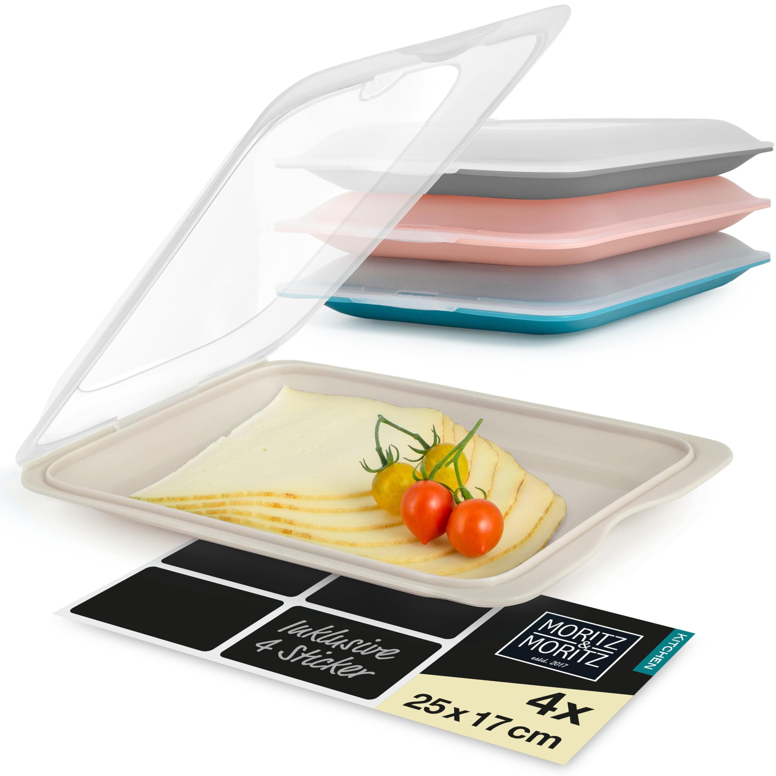 Moritz & Moritz 4er Set Aufschnittbox stapelbar 🧀🥓
