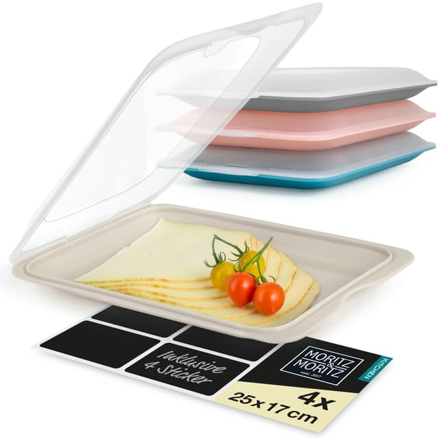 Moritz & Moritz 4er Set Aufschnittbox stapelbar 🧀🥓