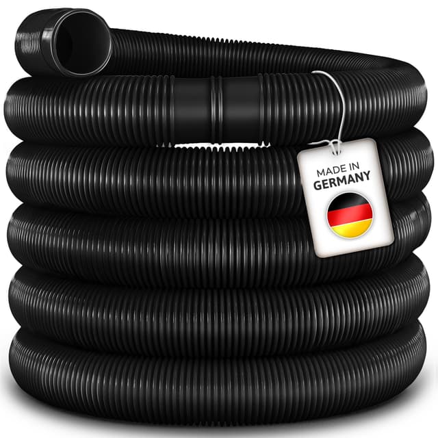 tillvex Poolschlauch Made in Germany | Schwimmbadschlauch mit Muffen | Solarschlauch für Pool und Schwimmbecken | Saugschlauch | Pumpenschlauch | flexibler Wasserschlauch (Schwarz, 10m / 38mm) 10m / 38mm Schwarz 🏊‍♂️