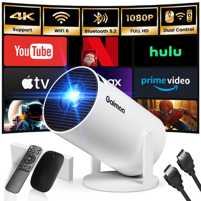 Mini Beamer 4K FHD 1080P 180° Dreh Tragbarer Projektor