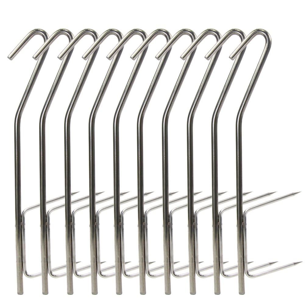 🎣🔥 Räucherhaken 10/20 Stück Profi Doppelhaken zum Fisch Räuchern 21cm 10 Stück - Sonderangebot!