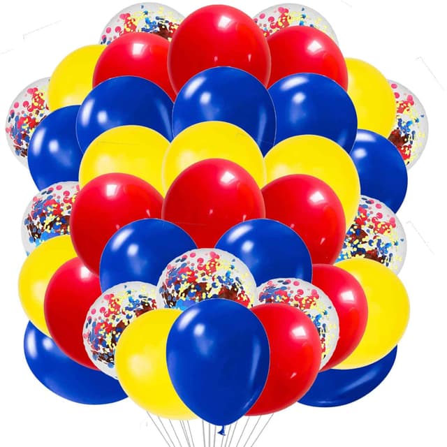 🎈🎉 We Moment Zone 12 Zoll Luftballons Rot Blau Gelb 🎉🎈