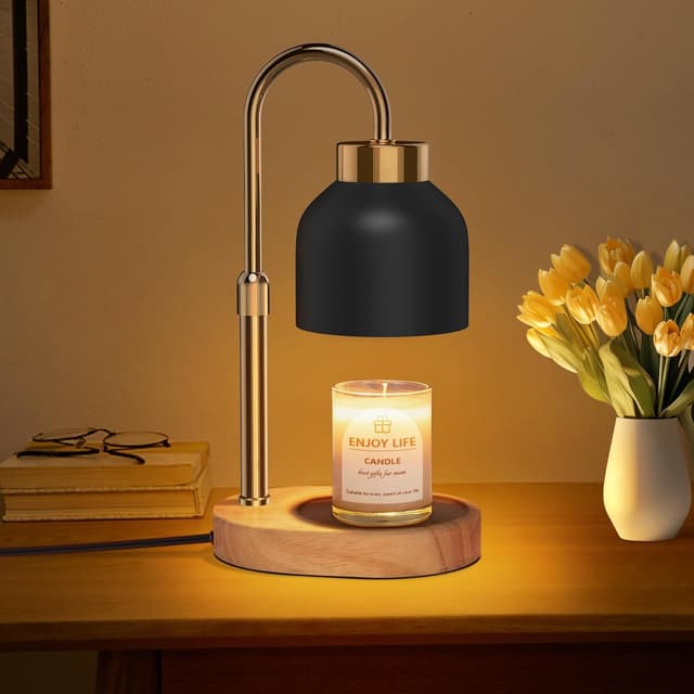 🕯️🔥🌟 Seenlast Kerzenwärmer Lampe mit Timer und LED, Schwarz