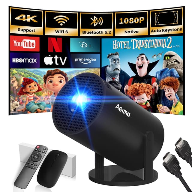 Mini Beamer 1080P 4K Support 180°Dreh Tragbarer Streaming-Projektor 🎥🔊📱