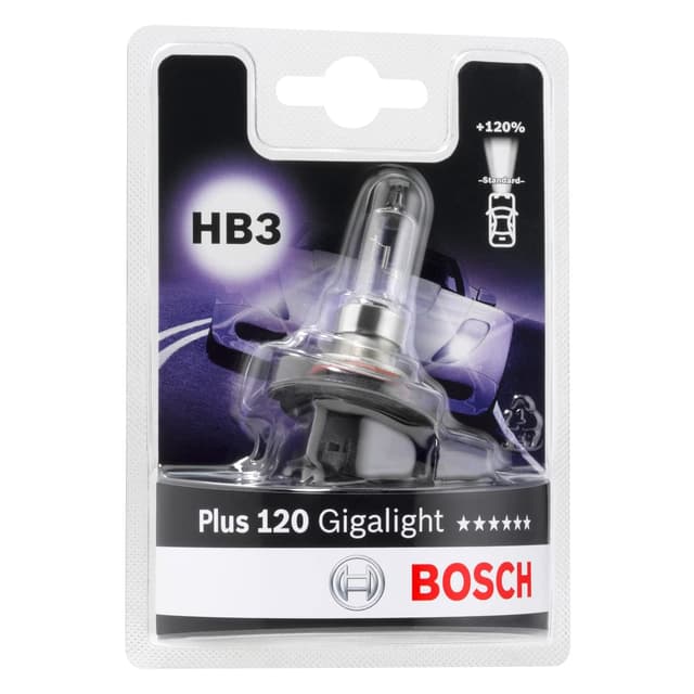 🔥 Bosch HB3 Plus 120 Gigalight Lampe - 12 V 60 W P20d - 1 Stück - Jetzt 15% Rabatt! 🔥