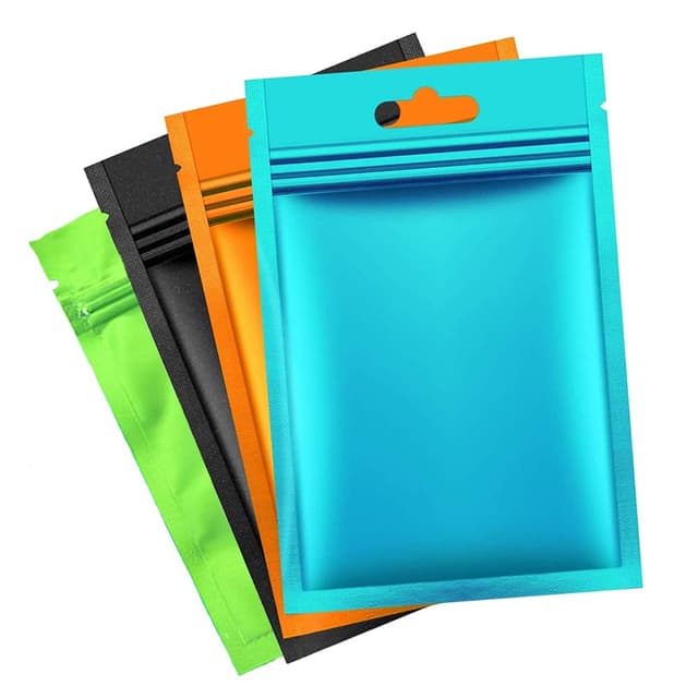 🌟 Super Deal! 120 Stück Aluminiumfolie Zip Lock Bags für Süßigkeiten, Kekse, Nüsse (4 Farben) 🌈
