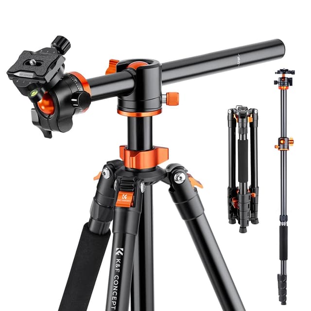 K&F Concept 186cm Aluminium Stativ mit 90 Grad Mittelsäulen 📸🔥
