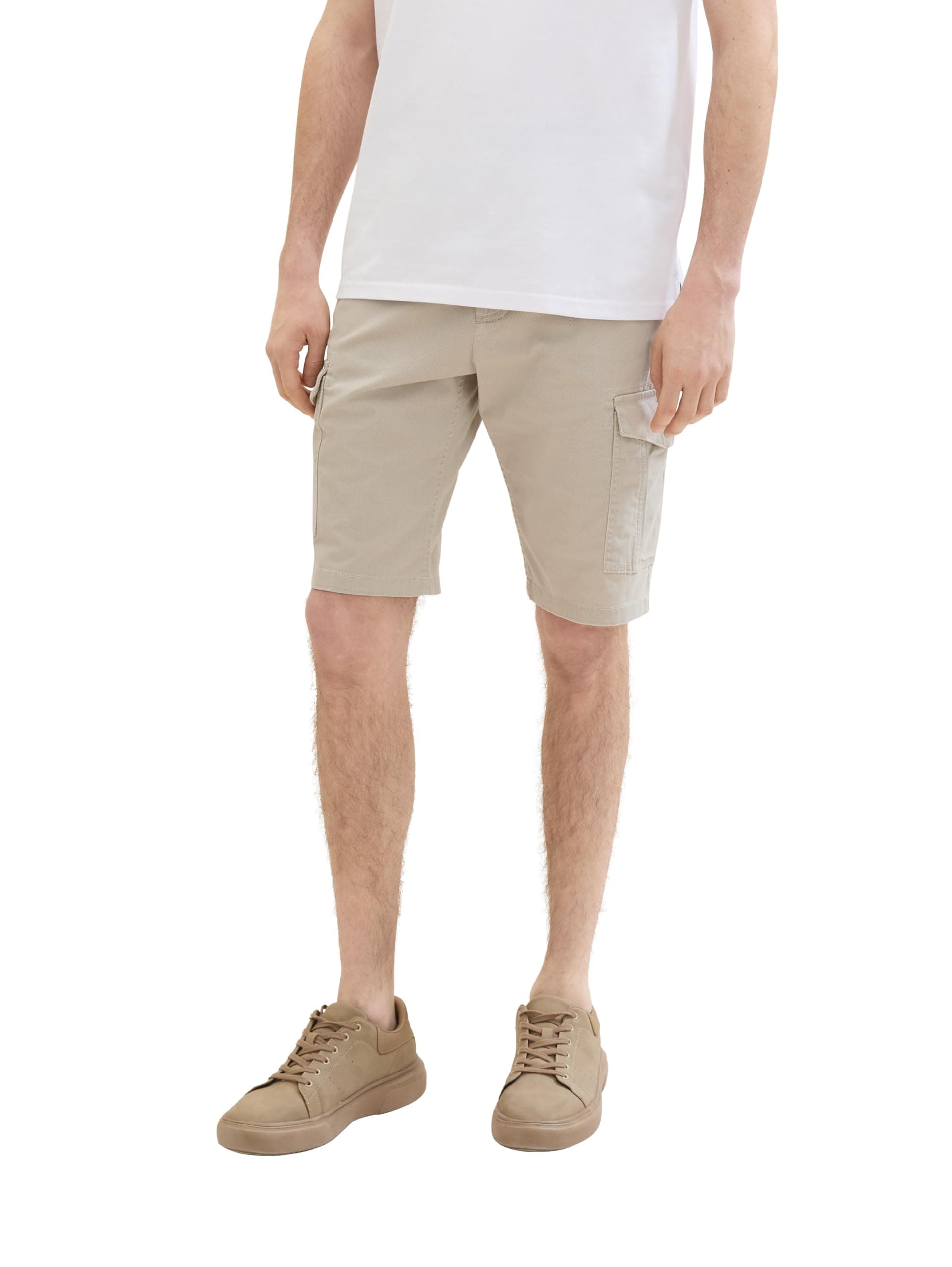 TOM TAILOR Herren Relaxed Fit Cargo Shorts 28 34671 - Beige Structure Print 🩳🌞