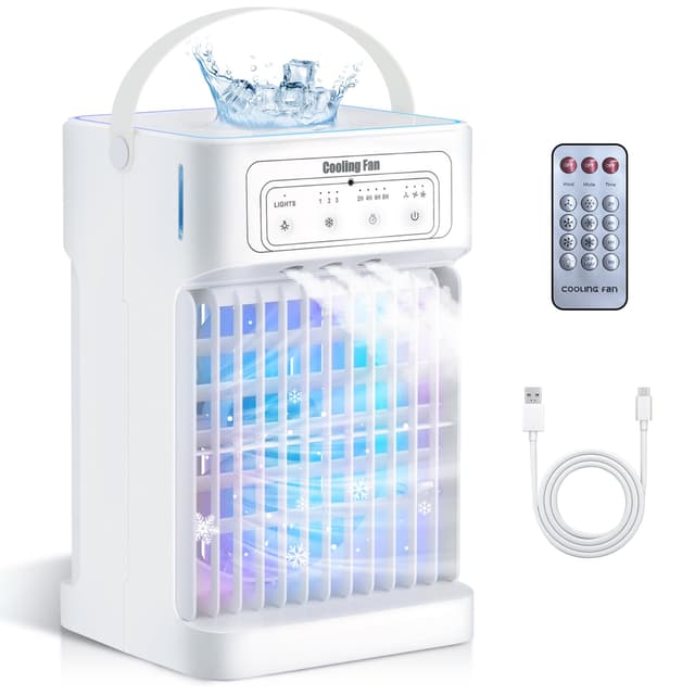 🌬️ 4-in-1 Mobile Klimaanlage mit Wasserkühlung und Nachtlicht
