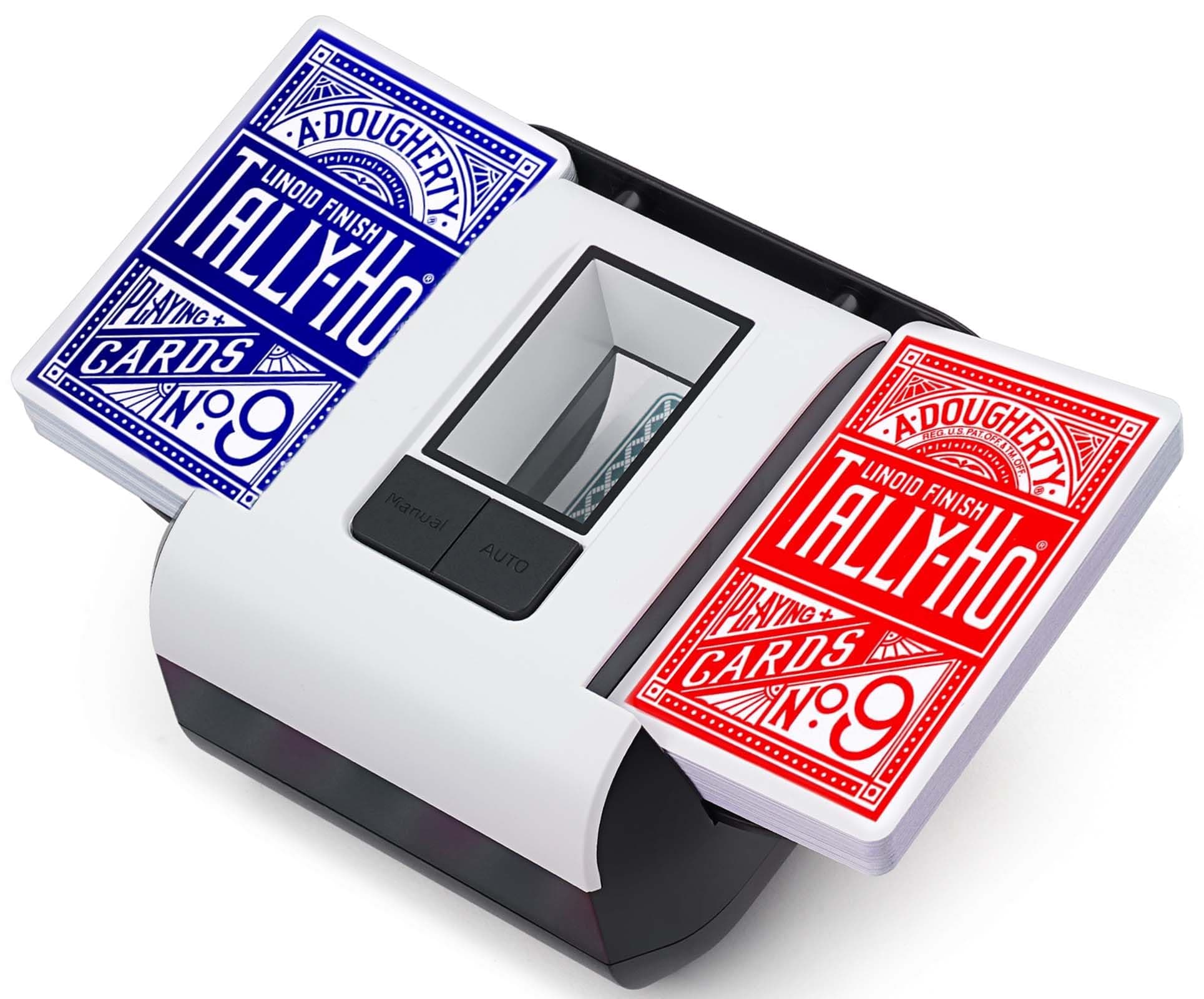🃏 OBLITZON Automatischer Kartenmischer 🎲 Elektrische Kartenmischmaschine für 1-2 Decks 🃏