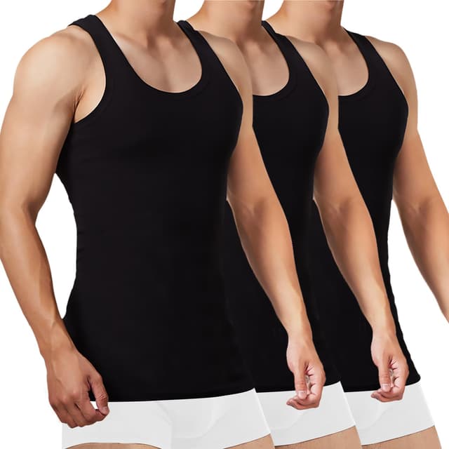 FALARY Unterhemd Herren 3/5er Pack Tank Top 100% Baumwolle Männer Weiß Schwarz Mehrfarbig 🌟👕🔥