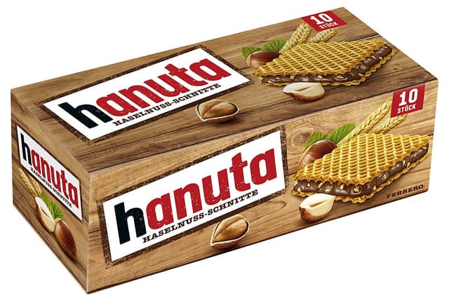 🍫🌰 Ferrero Hanuta, 10 Stück, 220g - Knackige Haselnüsse & Feinherbe Kakaocreme