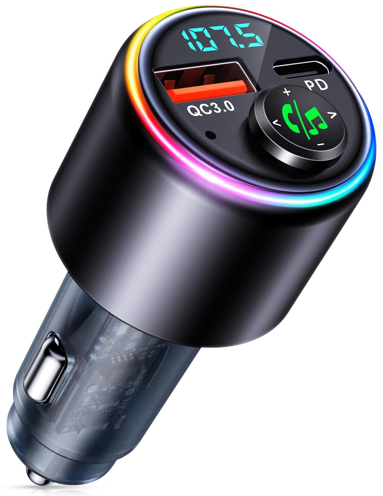 CIRYCASE Bluetooth Adapter Auto mit 7 Farben LED Lichtdesign 🚗🎶