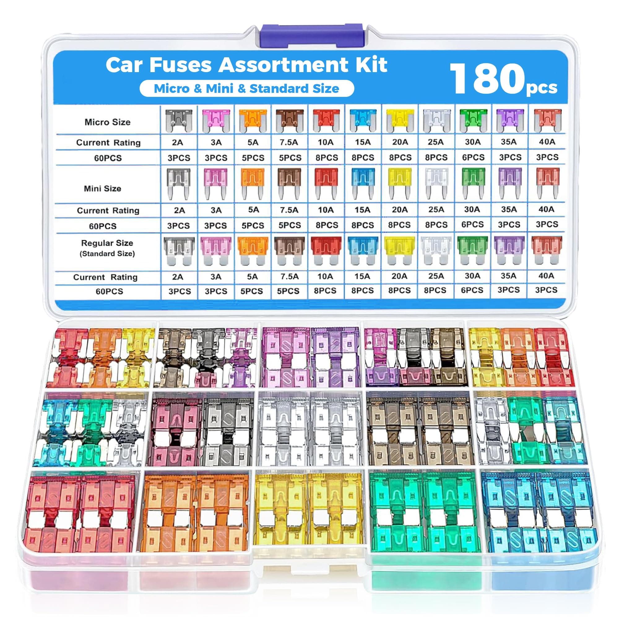 🚗🔒 Flaconi 180PCS Autosicherungen Set - Hohe Qualität und Vielseitigkeit!