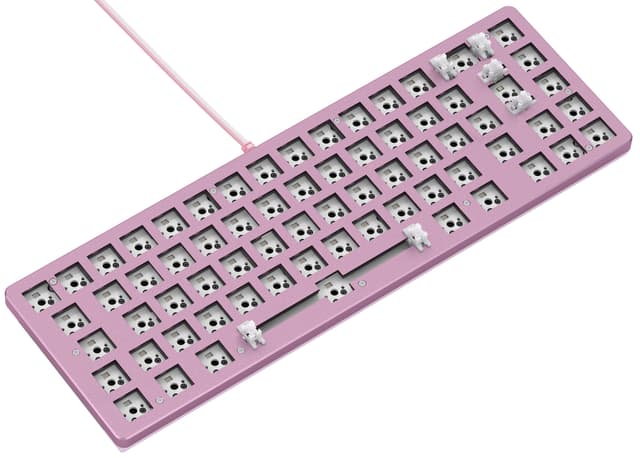 Glorious Gaming GMMK 2 Compact 65% Barebones (Frame Only) – Mechanisches Gaming-Tastaturgrundgerüst, Kompakt-TKL (65%), Aluminium, individuell anpassbar, RGB, International/ISO Layout - Rosa