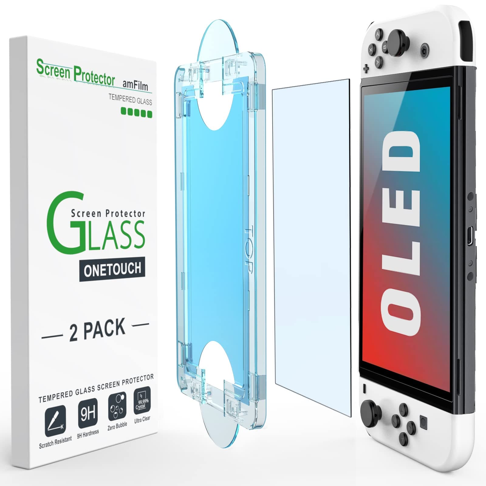 amFilm OneTouch Schutzfolie für Nintendo Switch OLED Modell 2021 🎮🔒