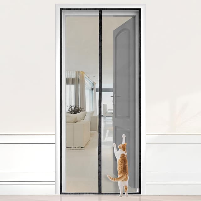 🚪🪲 HOOMEE LightView Fliegengitter Tür für Balkontüren 90x210cm Schwarz 🪲🚪