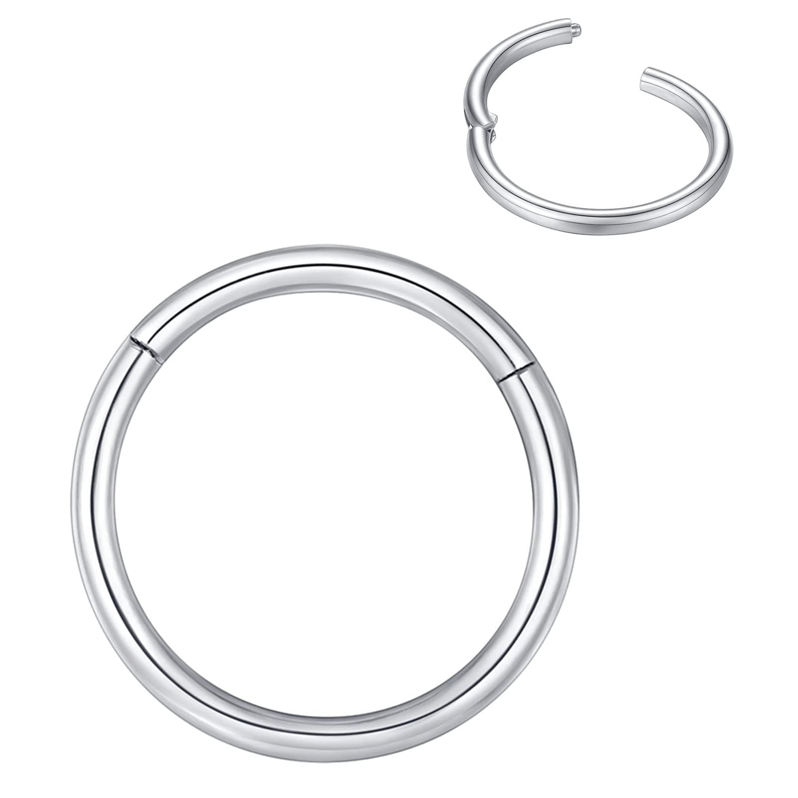 BLESSMYLOVE Nasenring Hoop 316L Chirurgenstahl 🌟 Body Piercing Schmuck 🌟 0,8 mm 1,0 mm 1,2 mm 1,6 mm 2,0 mm 🌟 Silber