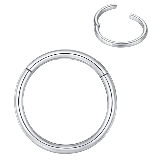 BLESSMYLOVE Nasenring Hoop 316L Chirurgenstahl 🌟 Body Piercing Schmuck 🌟 0,8 mm 1,0 mm 1,2 mm 1,6 mm 2,0 mm 🌟 Silber