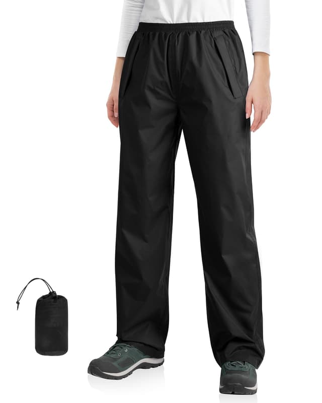 🌧️ 33,000ft Damen Regenhose - Wasserdicht & Winddicht - Leicht & Packbar - Reflektierende Streifen - Mehrzweck Outdoorhose 🌲